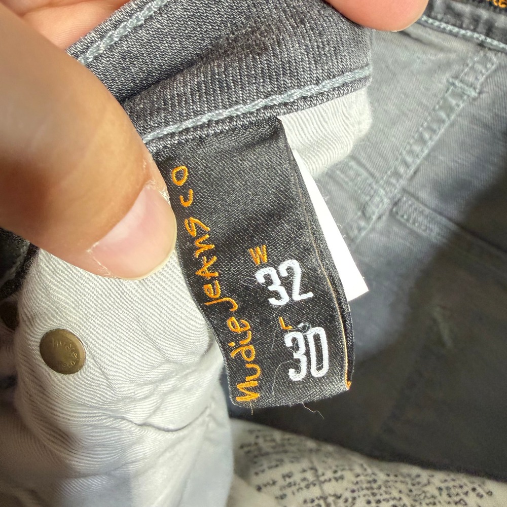 Nudie Jeans Co Womens Hightop Tilde Gray Slim Fit Denim Jeans Faded Wash 32x30 - Picture 10 of 16